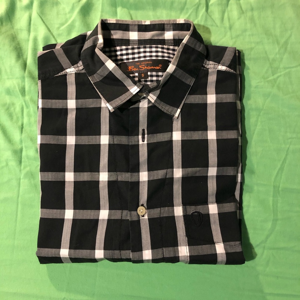 BEN SHERMAN BLACK & WHITE CHECK BUTTON DOWN